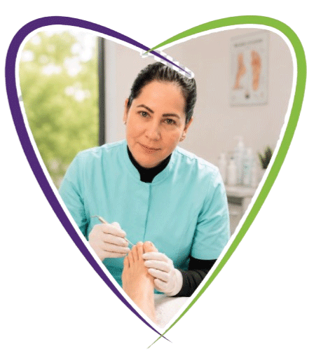 Nurse providing foot care services at home